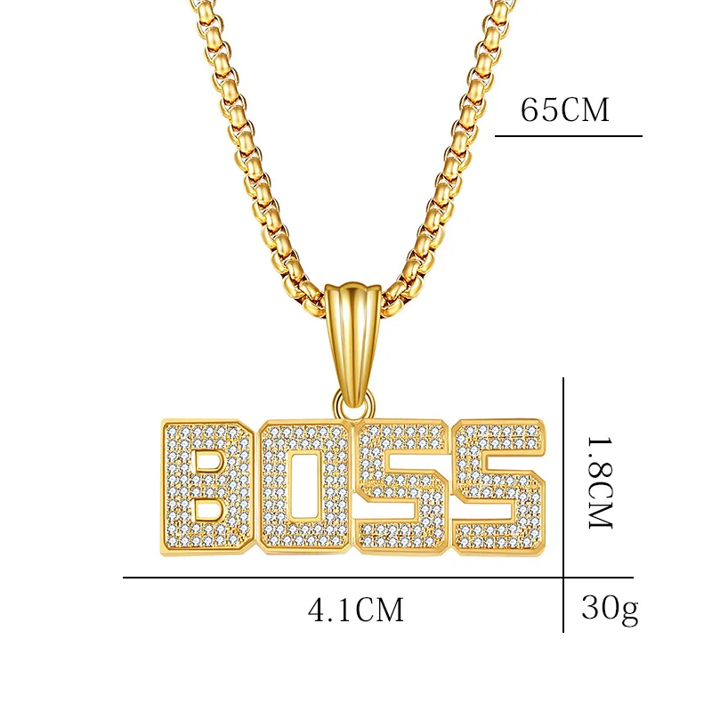 Новое ожерелье с надписью &quotBoss&quot золотое для мужчин и женщин модное ювелирное в