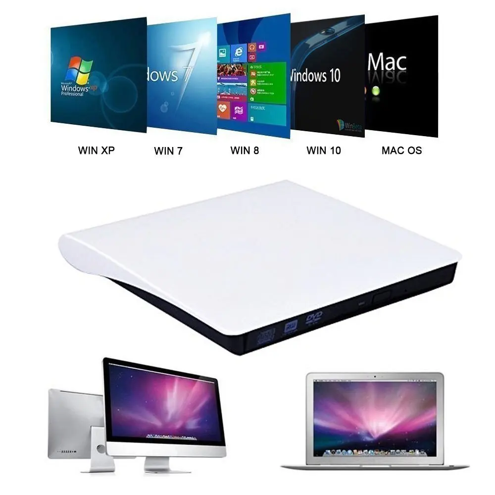 USB 3.0 DVD RW ГОРЕЛКА внешний CD/ROM Оптический привод чтение CD записывающее устройство