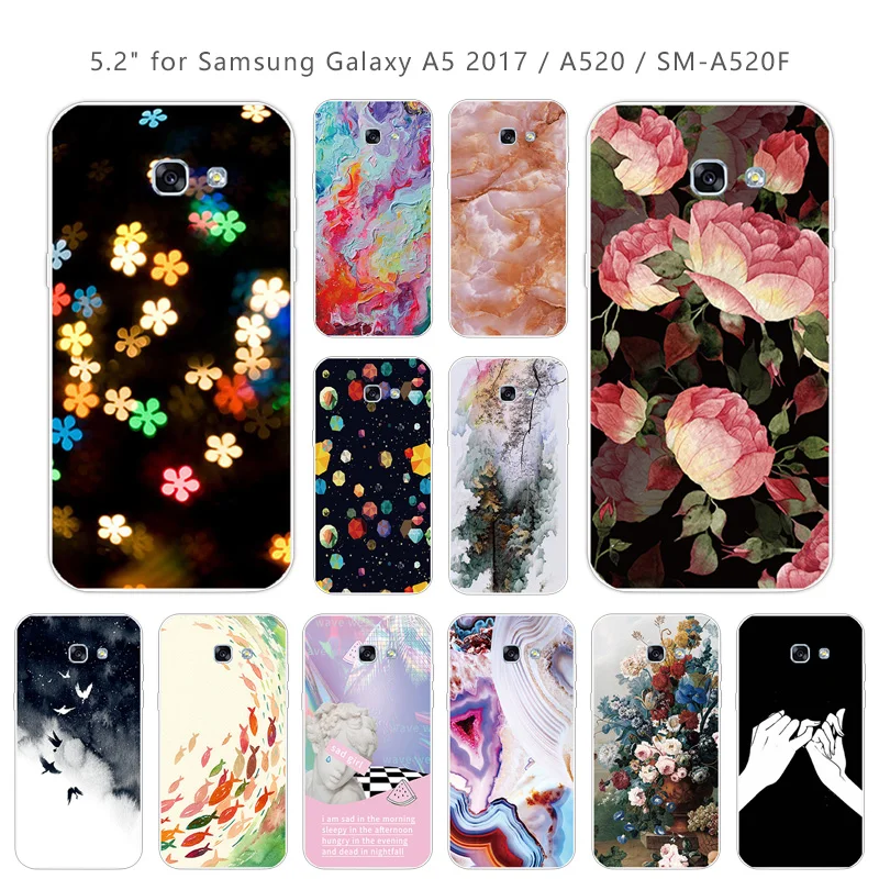 5 2 &quotдля Samsung A5 2017 Звездный чехол для Galaxy прозрачный мягкий силиконовый SM-A520 A520F |