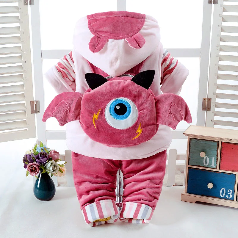 

Winter&Autumn Infant Baby's Clothes Add Cotton-Padded Thick Clothes Suits Small wings Design 0-1-2 Years Newborn Baby 3 Pcs/Set