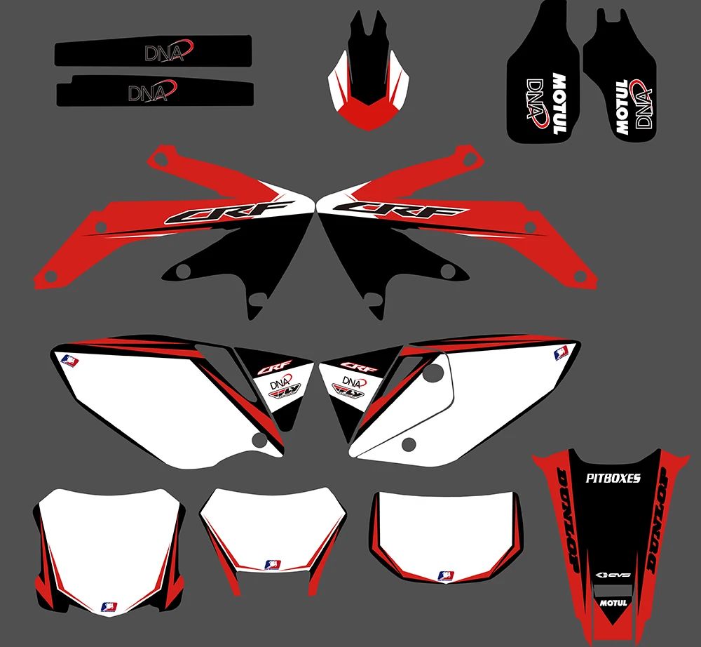 Графические и Фоновые наклейки наборы наклеек для Honda CRF450X 4 шт. 2004 2005 2006 2007 08 09 10 11