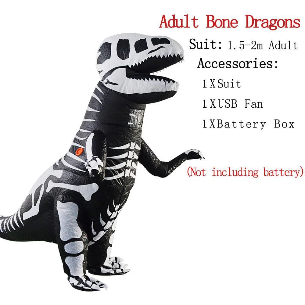 Bone Dragons T-REX талисман надувной костюм на День Благодарения Рождество взрослых детей Аниме Косплей динозавр животных комбинезон подарок Disfraz - Цвет: Bone Dragons