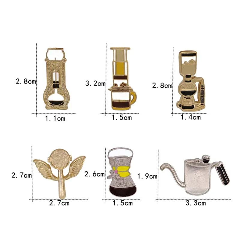 Винтажные броши в стиле дворца с изображением ручной чашки мокки горшка кофейной