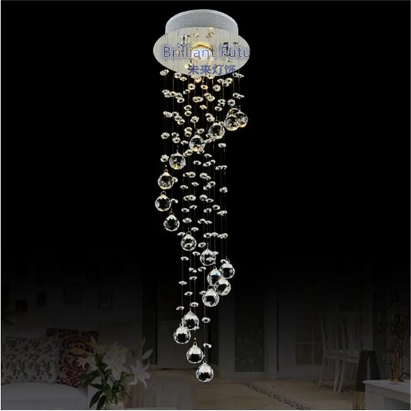 

LED 3 CLOR K9 Crystal pendant lights LED Clear Waterford Spiral Sphere LED Crystal Lighting Lustre Ceiling Lamp Suspension Lamp