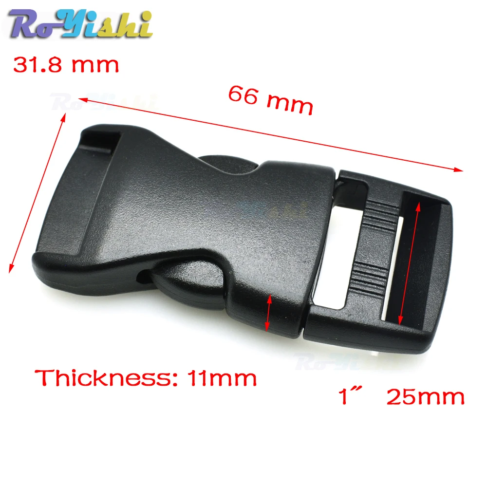 

1pcs Plastic Side Release Buckles For Paracord Bracelet / Backpack Black
