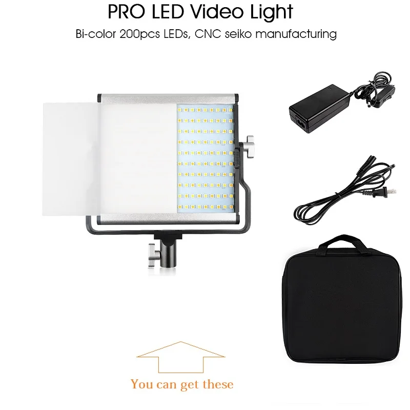 Travor L4500 Видео Фото Лампа 200 шт. светодиодный S Dimmable двухцветный 3200 K/5600 K светодиодный светильник для освещение для фотосъемки в студии съемки светильник