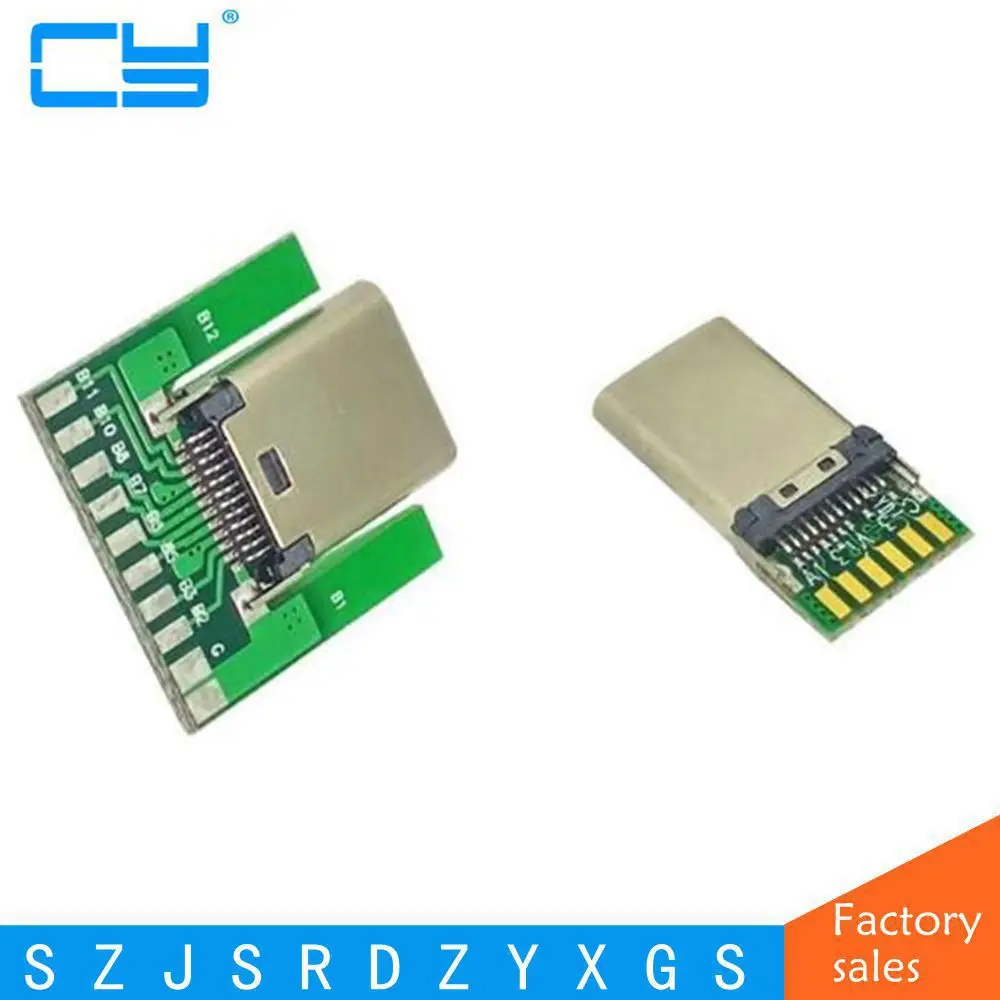 Сделай сам 24pin USB 3 1 Тип C штекер и гнездо разъем типа SMT с печатной платой|plug type|usb