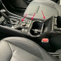 for subaru forester sk 2018 2019 abs carbon fiber look gear shift level base front water cup holder cap trim car auto cover 3pcs