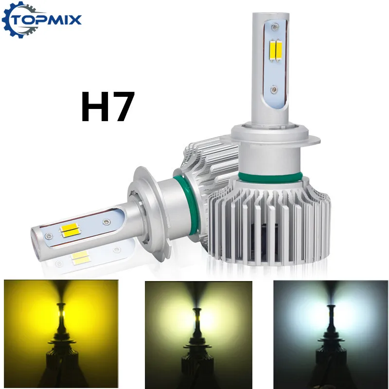 

Car 3000K 4300K 6000K H7 3 Color In One H4 LED Bulb Headlight White Yellow 60W CSP LED Headlight Fog Light H8 H11 9005 9006 9012