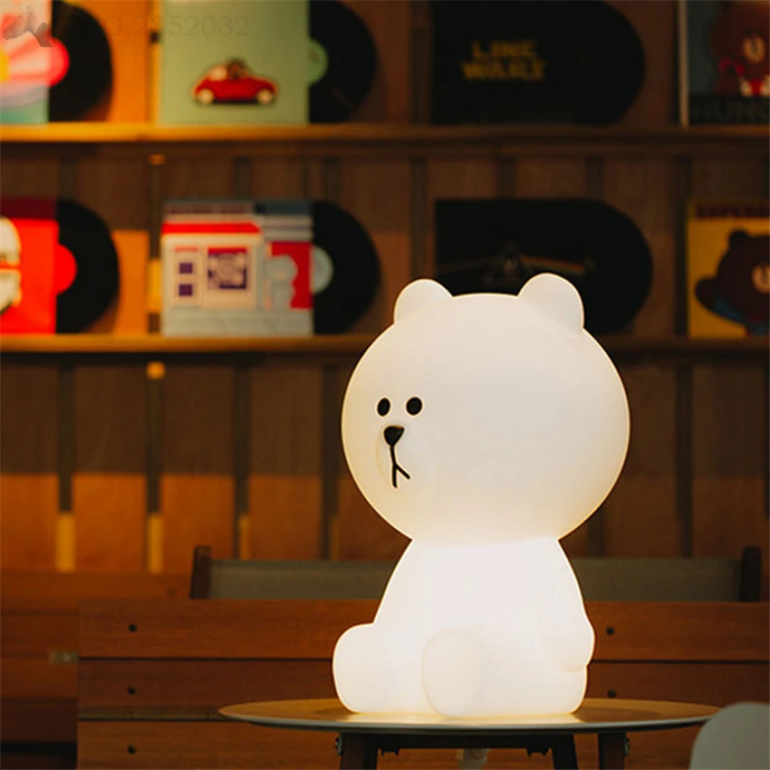 Современный милый белый плюшевый мишка Linefriend светодиодный настольный светильник s Детский подарок Ночной светильник Домашний Светильник вечерние светильники - Цвет корпуса: Белый