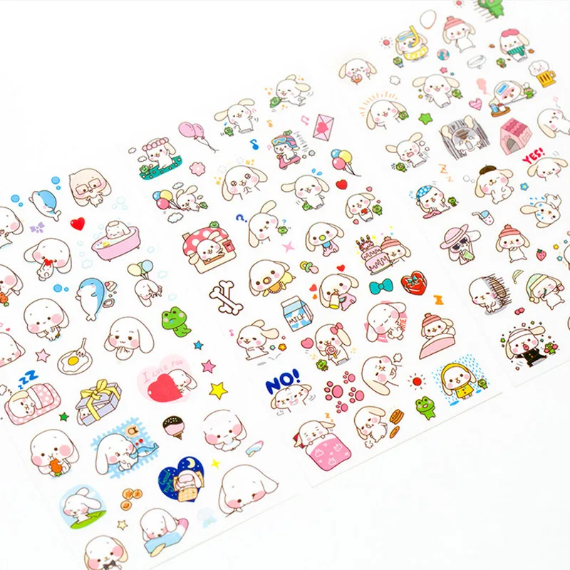 6 шт./лот милая собака с большим ухом стикеры на ПВХ бумаге детское платье сделай