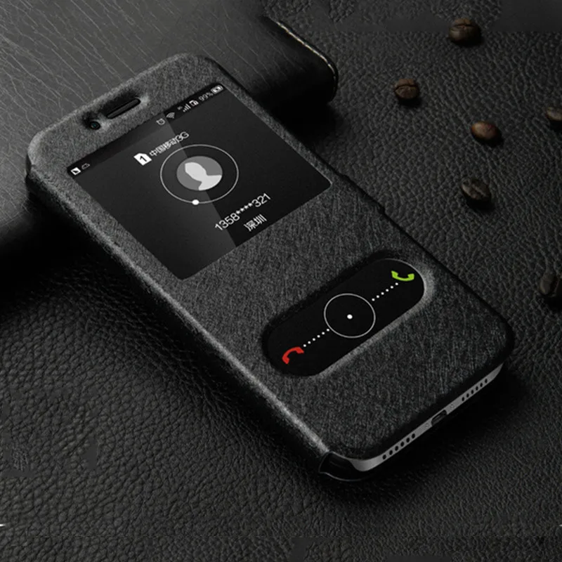 Black Окошком на лицевой панели, чехол для huawei Y3 Y5 Y7 Y6 Y8 Y9 Prime Pro чехол Honor 9x20 Pro 8s 8x Max 8A 8C наслаждаться 9 9s кожаный чехол - Цвет: Black