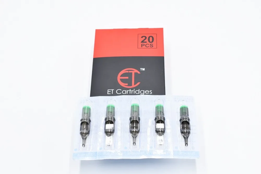 

ET Cartridges Disposable Gray Transparent Tips Round Shader Cartridge Tattoo Needles C1009RS 20PCS