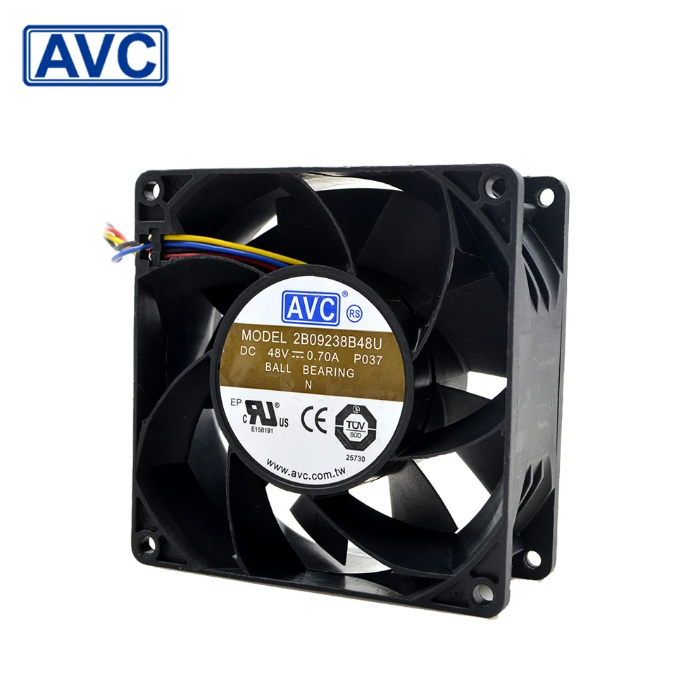 AVC 92*92*38 2B09238B48U 9238 92 мм 48 В 0 7a 4 проводной радиатор охлаждающий вентилятор с