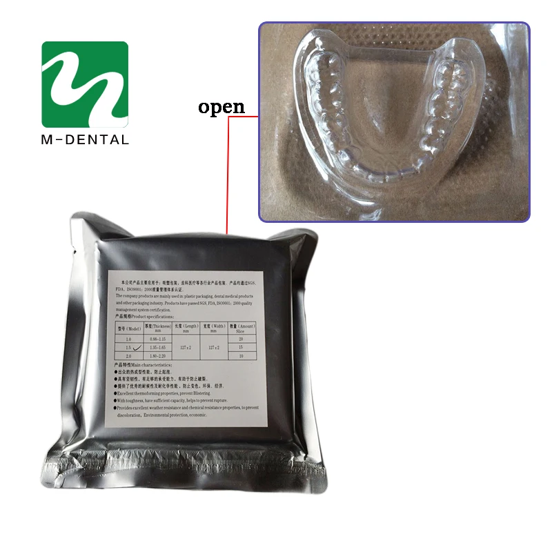 1 Bag Dental Material Hard Vacuum Forming Plate Matrix Bands Dental Orthodontic Retainer Slice 1.0mm/1.5mm/2.0mm for Option