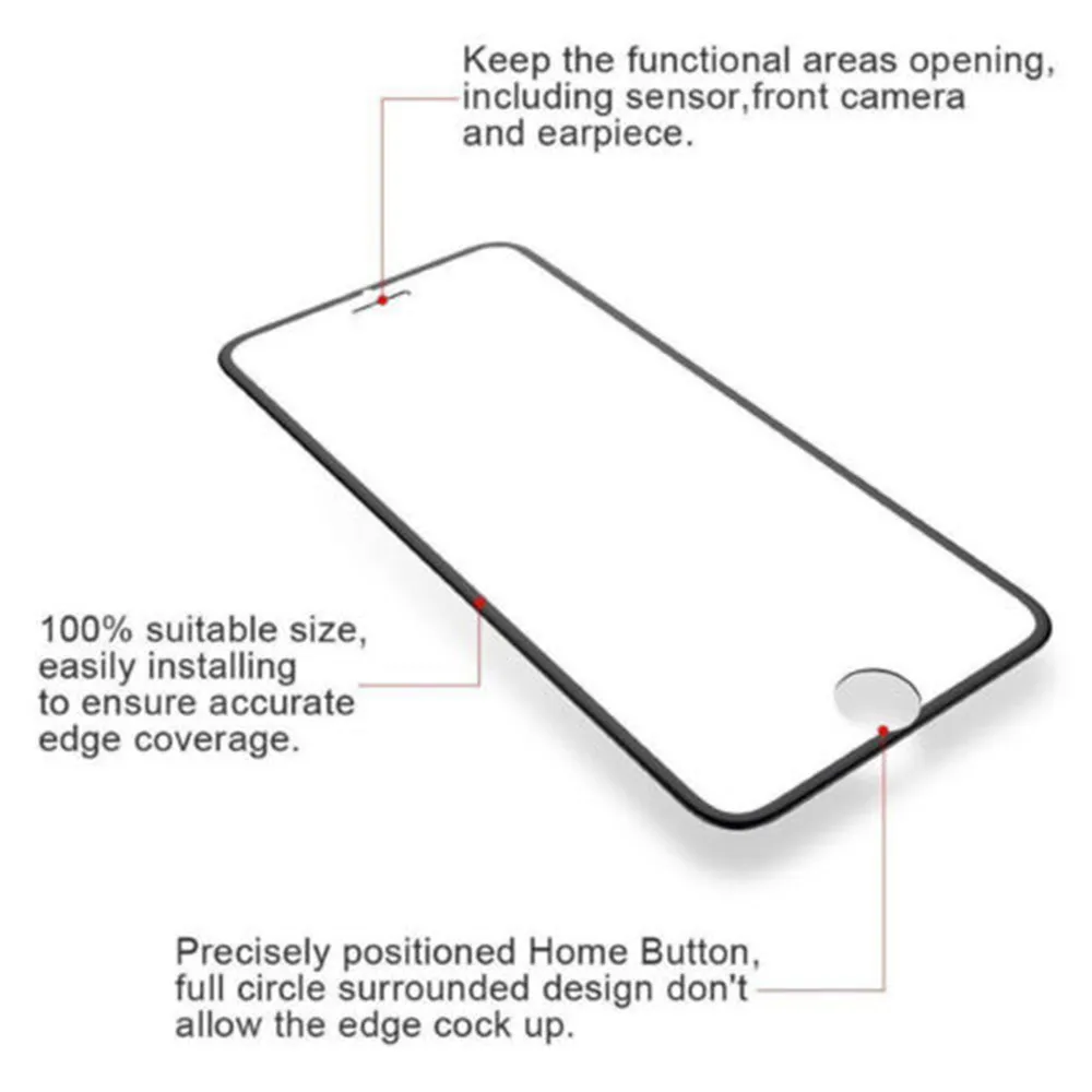 

Full Cover Tempered Glass Screen Protector Protective Film For iPhone 7/7Plus DT Durable Water-proof Dust-proof Fashion Hot Sale