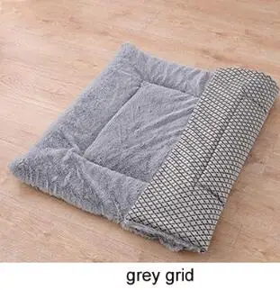 grey grid Мягкая собака автомобильное сиденье коврик клетка матрас для средних больших собак бульдог Sheperd собака теплый пол коврик моющийся ПЭТ Собака Кровать Дом - Цвет: grey grid