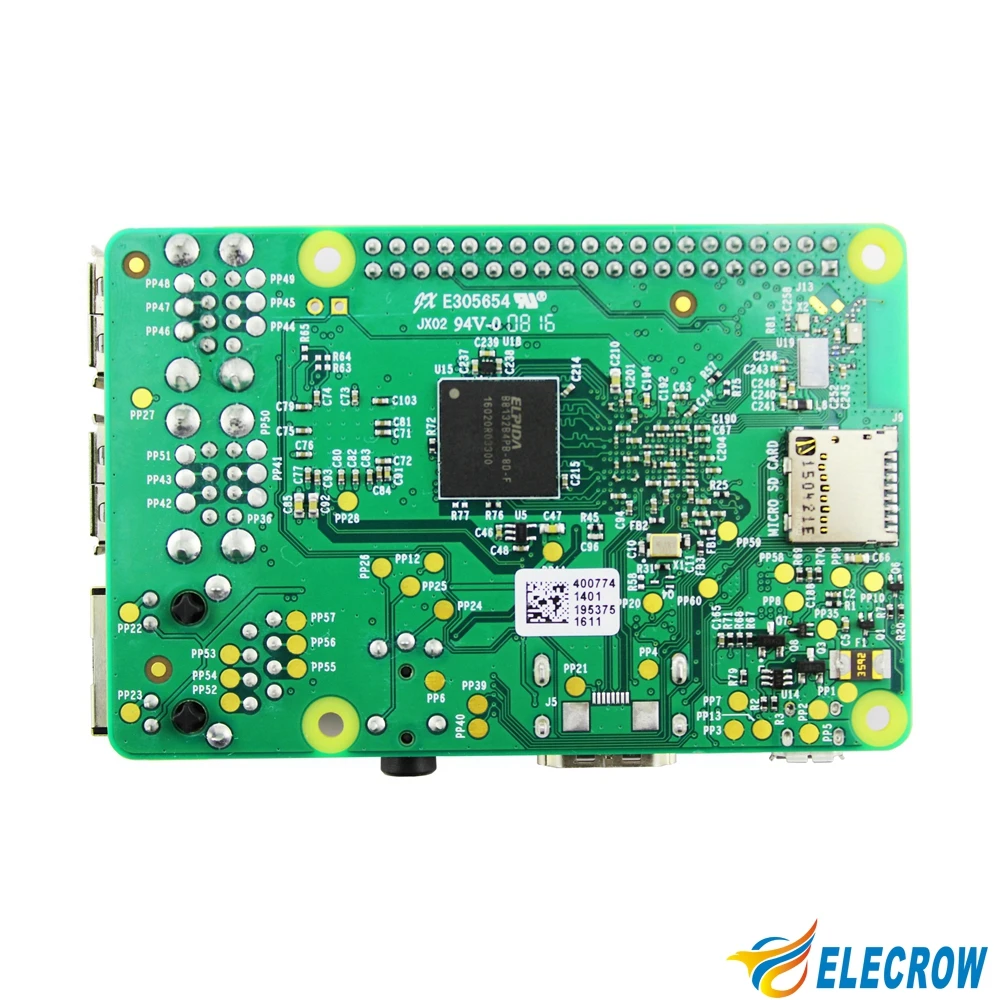 Elecrow Raspberry Pi 3 модели B 1 ГБ Оперативная память 4 ядра 2 ГГц 64 бит Процессор Wi-Fi Bluetooth