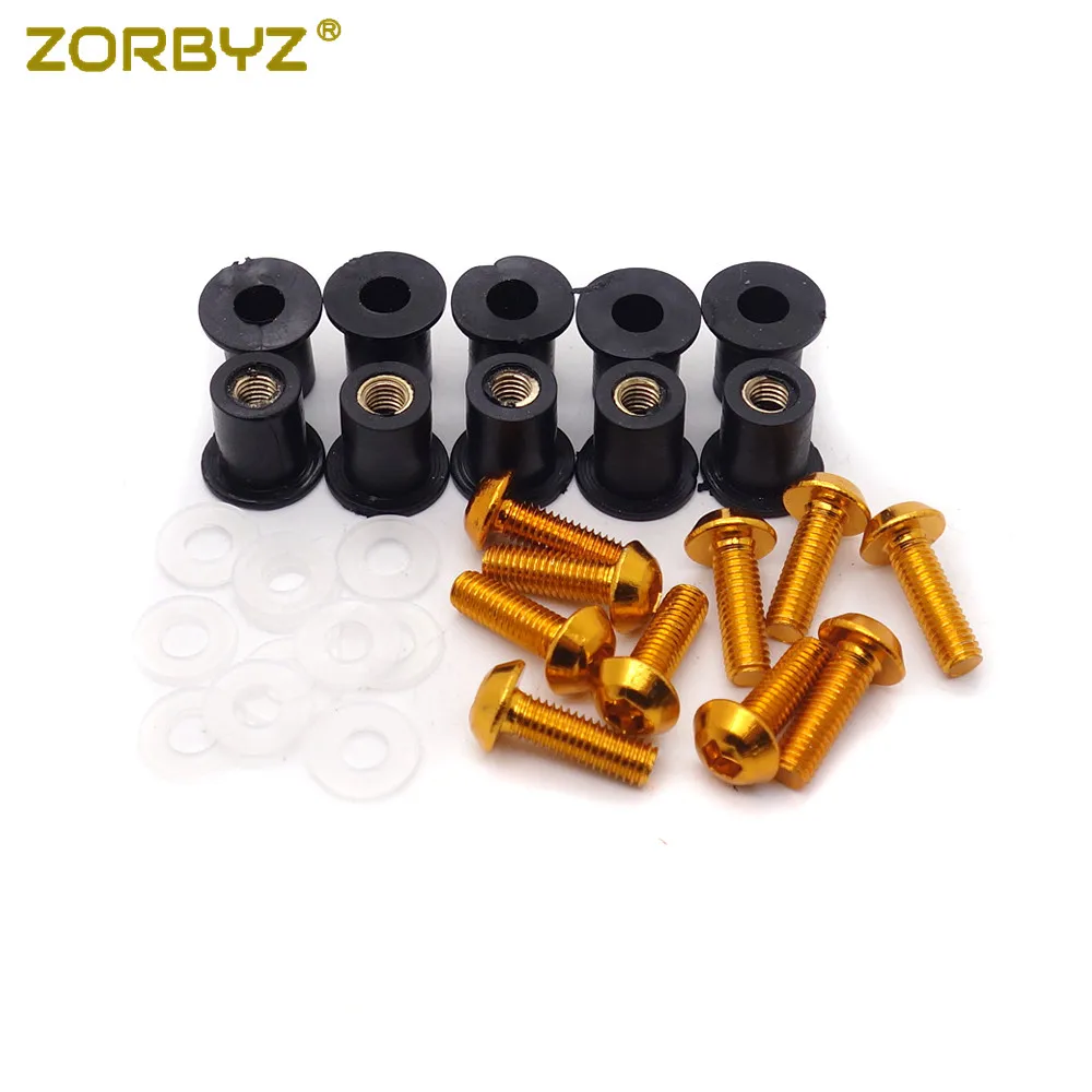 ZORBYZ 10 шт. M5 мотоциклы лобовое стекло Винты Болты Комплект хорошо гайки шайбы |