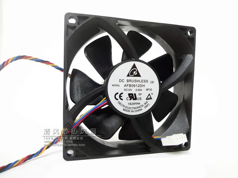 4-проводной вентилятор охлаждения сервера Delta Electronics AFB0912DH BF33 DC 12 В 2,50 а 90x90x25 мм