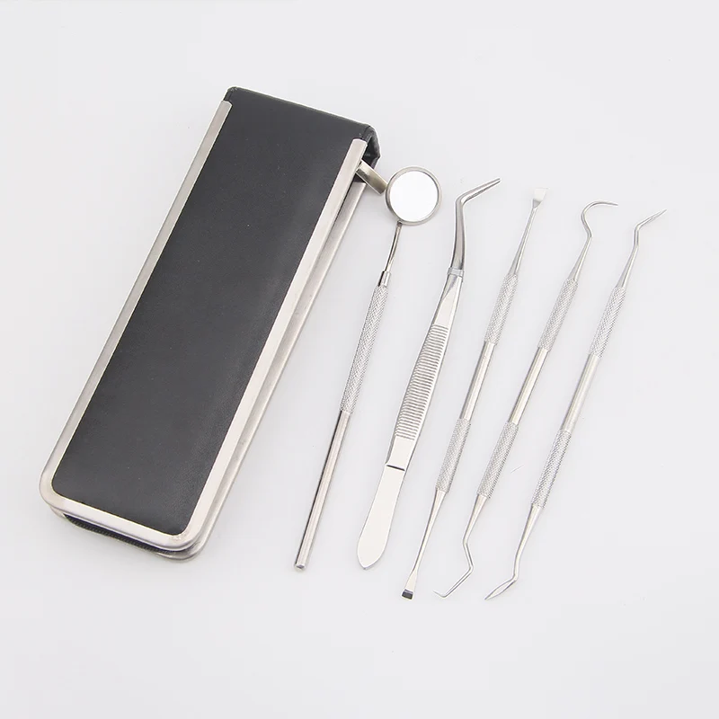 5 шт./компл. зеркальный Пинцет инструмент для гигиены полости рта из нержавеющей