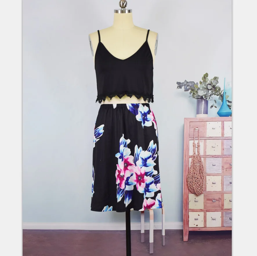 2019 PPXX Summer Floral Girl Women Lace Dress Plus Size Mother Daughter Family Matching Clothing Fashion Look Top Skirt | Мать и ребенок