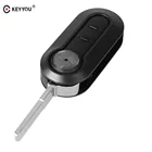 Чехол KEYYOU для ключей, раскладной чехол с 3 кнопками и дистанционным управлением для ключей FIAT 500, Panda Punto Bravo, Автомобильная сигнализация без ключа, декодер SIP22 blade