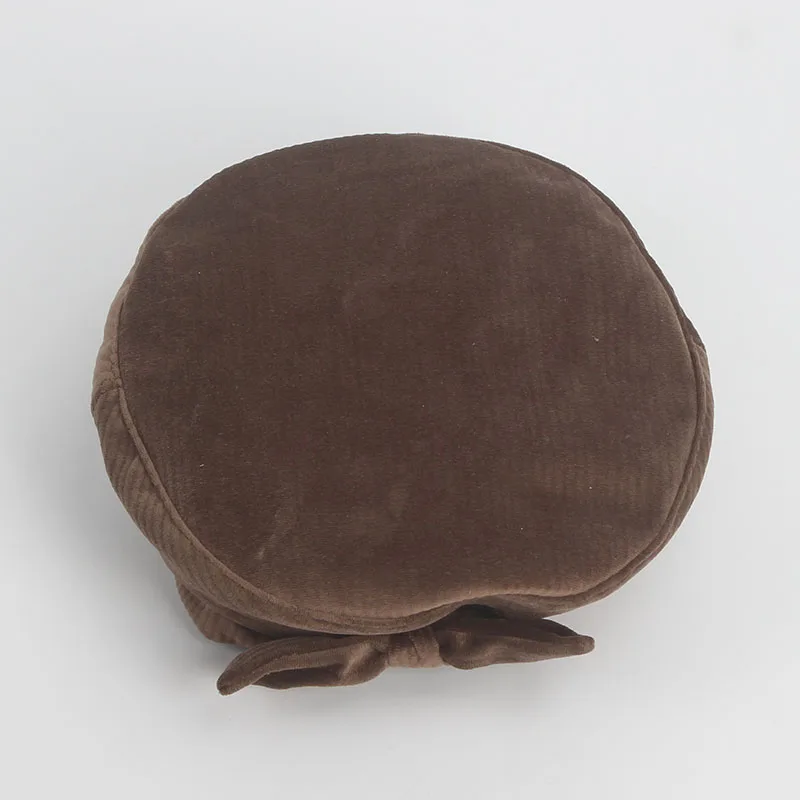 Женский Бархатный берет ROSELUOSI с бантом женский милый однотонный шапка для осени и