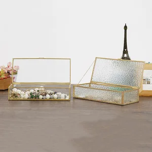 Винтажный чехол для ювелирных изделий, из латуни и прозрачного металла солнцезащитные очки с зеркальным стеклом, с откидной крышкой