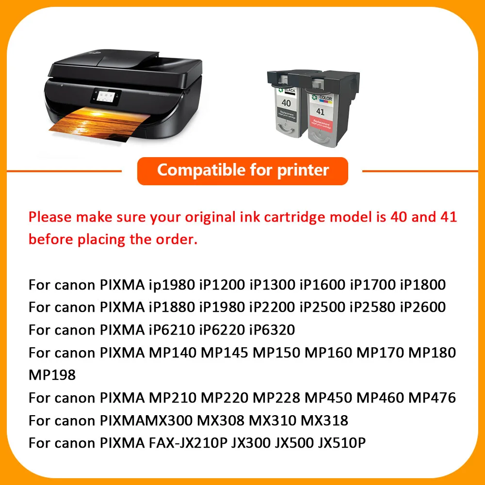 Дешевый совместимый чернильный картридж Hisaint для Canon PG40 PG41 CL41 принтера PIXMA iP1200 iP1300