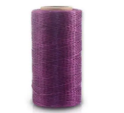 purple 260 м/рулон 0,8 мм Вощеная кожаная нить вощеный хлопковый шнур веревочный ремешок бусина для DIY инструмент для рукоделия ручная строчка нить - Цвет: purple