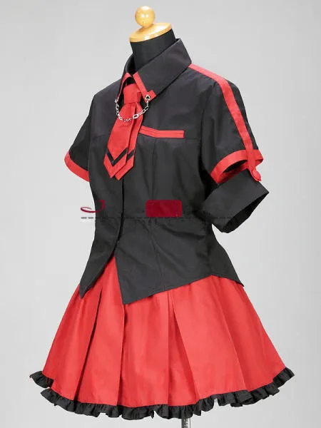BLOOD-C Сая косплей костюм черная рубашка + красная юбка Модная пикантная полный