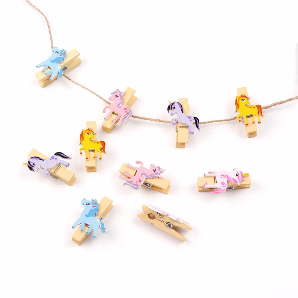 QIFU DIY фото клип Единорог День рождения украшения Дети ручной работы милые Unicornio