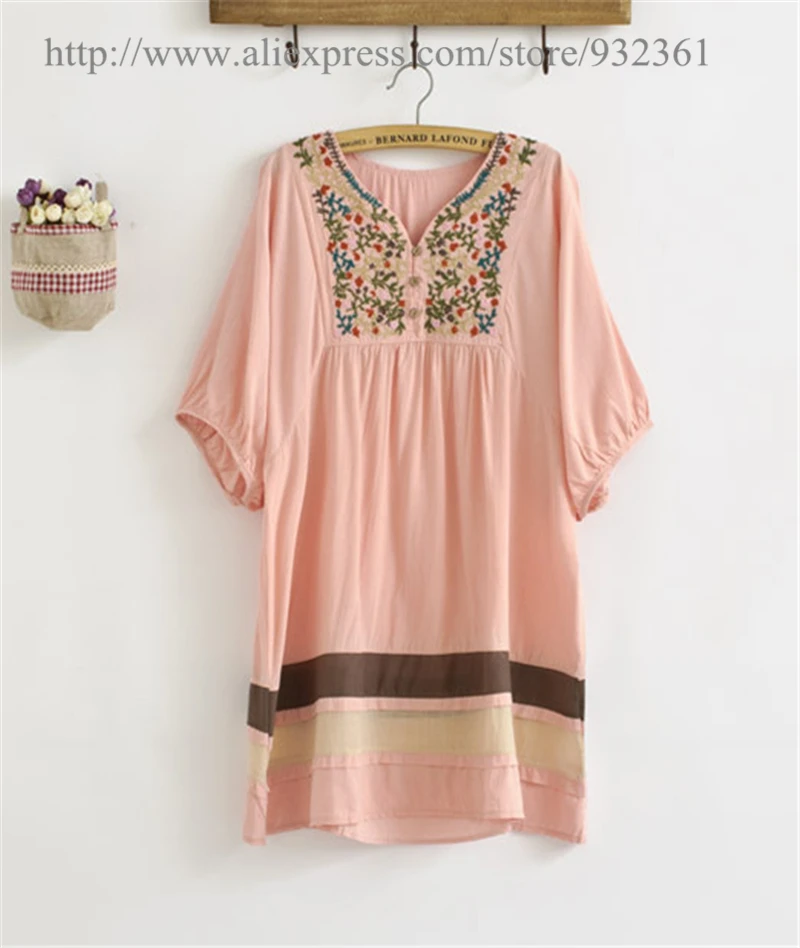 Женское винтажное платье-мини с цветочной вышивкой V-образным вырезом | Женская