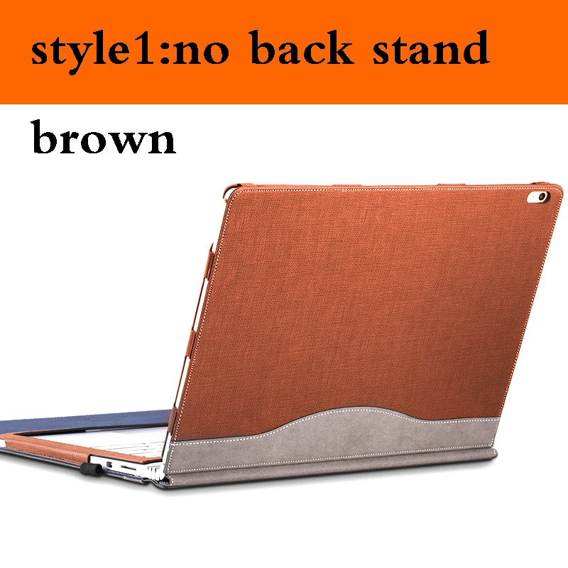 brown no stand Съемный чехол для ноутбука microsoft Surface Book 2 13,5, рукав для планшета, разделенный дизайн, чехол-подставка для поверхностной книги 2 15 дюймов - Цвет: brown no stand