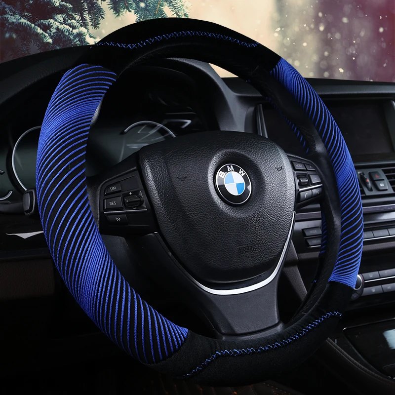Высококачественный бархатный чехол на руль с объемным швом|steering wheel cover|steering covers