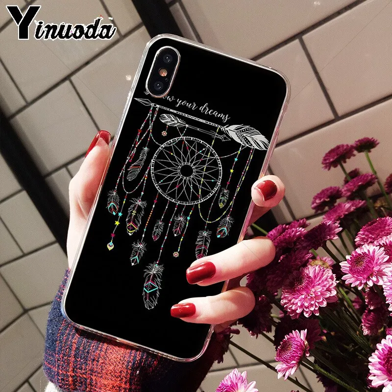 Yinuoda перо Ловец снов ТПУ Мягкий силиконовый чехол для телефона Apple iPhone 8 7 6 6S Plus X XS