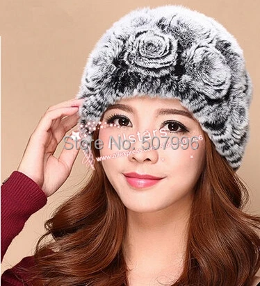 Шапка из меха кролика Рекс осенняя и зимняя шапка натурального кроличьего