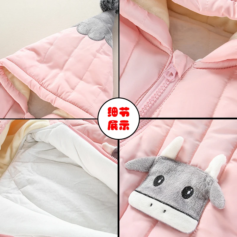 Новинка Теплая одежда с капюшоном для новорожденных Сезон весна-осень-зима