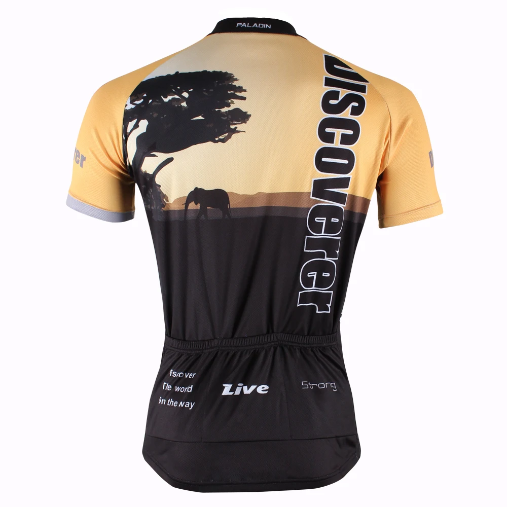 Мужская дышащая веломайка с коротким рукавом и принтом закат|bicycle shirt|cycling