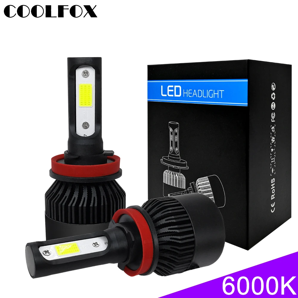 COOLFOX супер Автомобильные фары Turbo Luces светодиодный H7 9005 9006 hb4 H1 H8 H11 H4 светодиодные