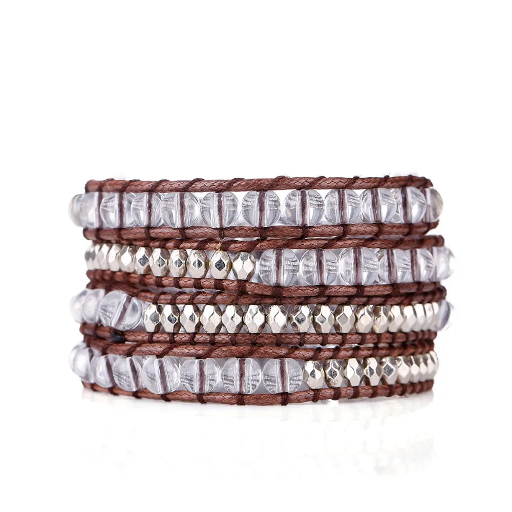 Эксклюзивный высококачественный прозрачный браслет Fyla Mode с отборными бусинами