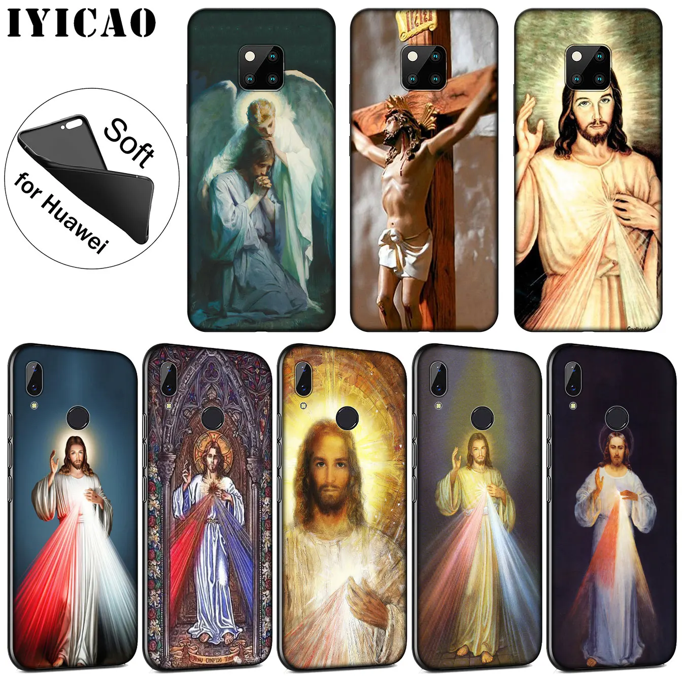 IYICAO Divine Mercy Jesus Cross Мягкий силиконовый чехол для телефона Huawei Mate 30 20 10 Pro Nova 5I 5T 5 4 4E 3i