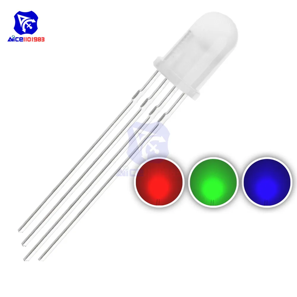 50 шт./лот 4 Pin RGB СВЕТОДИОДНЫЕ диодные лампы красный/зеленый/синий диффузный
