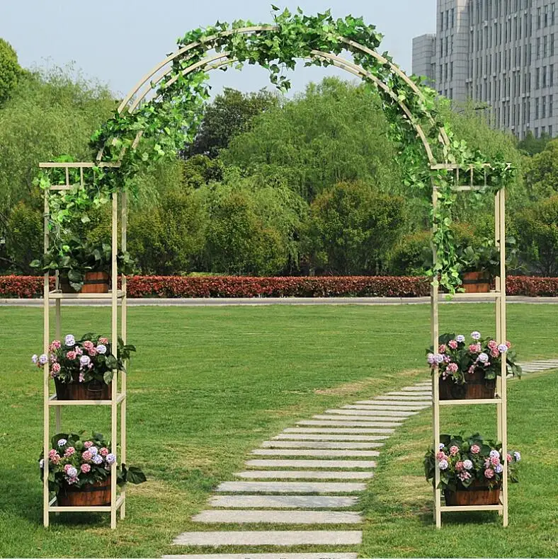 

Garden iron arch flower rack horticultural support outdoor climbing rattan rack flower pot rack