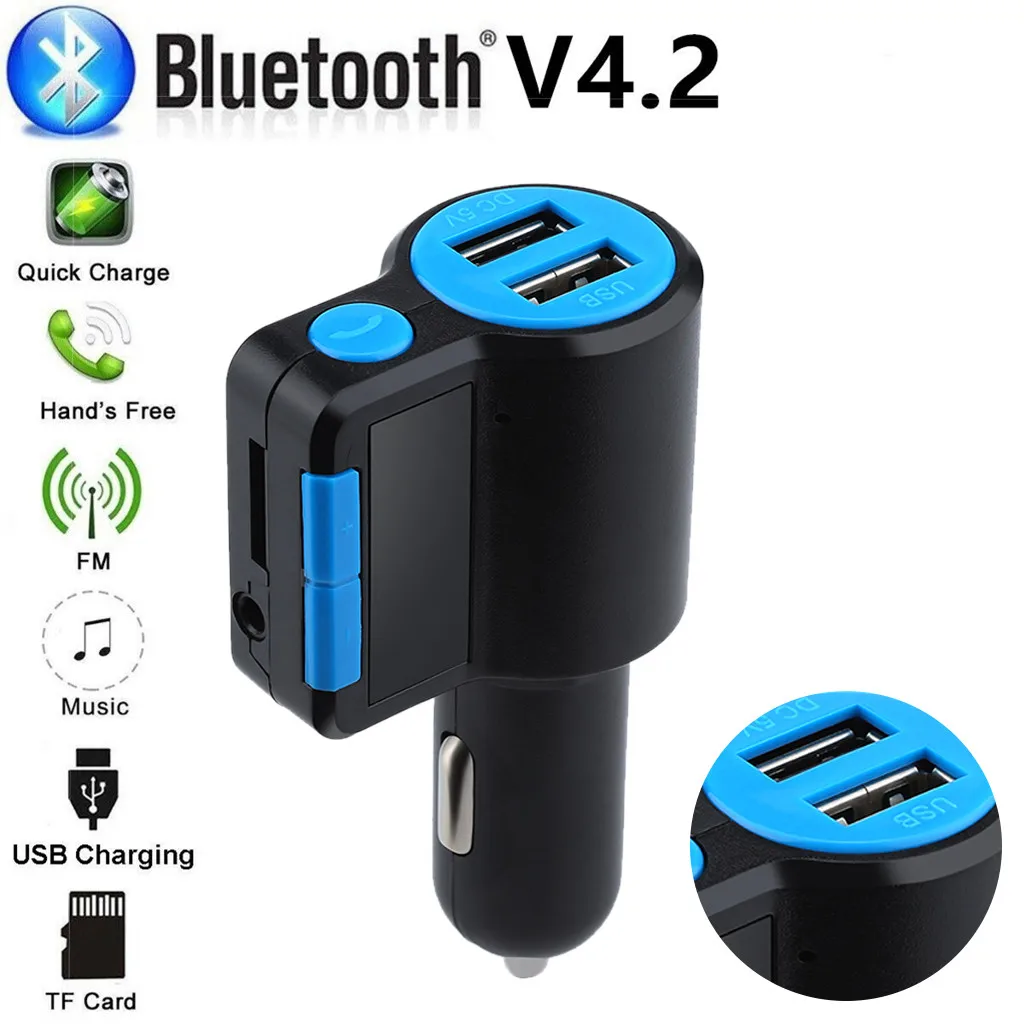 Bluetooth 4 2 MP3 плеер Handsfree автомобильный комплект fm передатчик Поддержка TF карта U