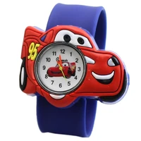 2020 hot selling children watch boy cartoon car clock silicone tape patted table students lovely cool child gift men kids