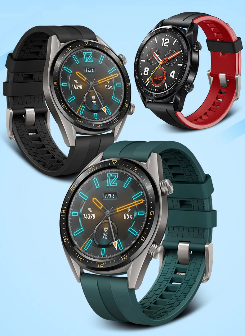22 мм ремешок для часов huawei watch GT/GT2 samsung Gayle 46 спортивный ремешок для женщин и мужчин сменный Браслет умные часы аксессуары