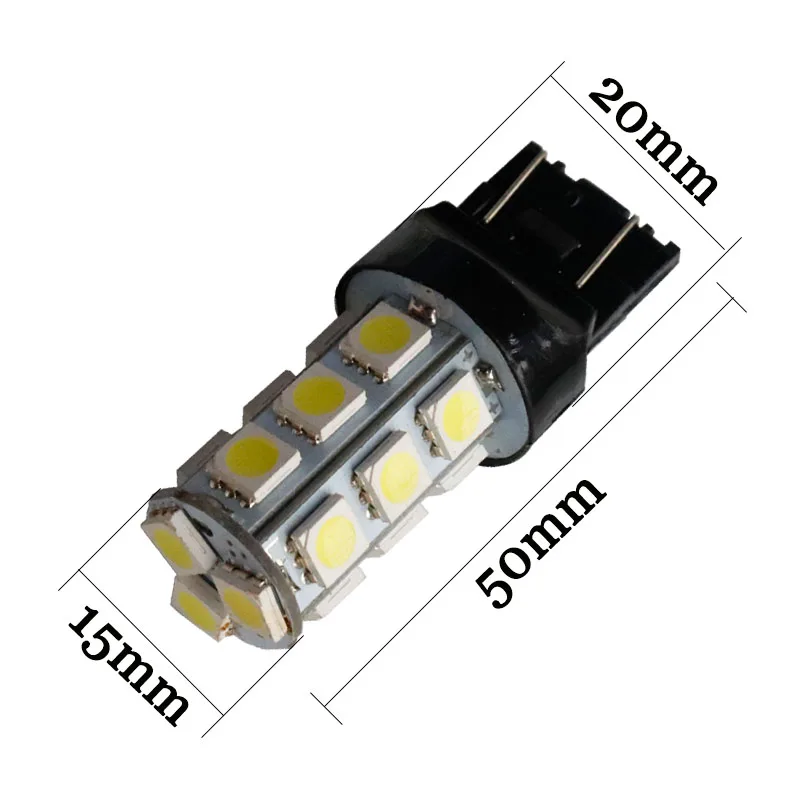 100 шт. диод T20 7440 5050 7443 W21W WY21W 18 SMD СВЕТОДИОДНЫЙ автомобильная лампа указателя поворота Красный Стоп светильник