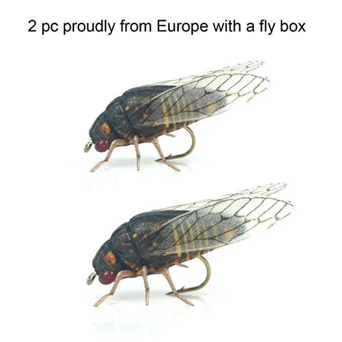 Риверкрас Супер реалистичные CICADA мухи 2 размера комбо гордо из Европы с
